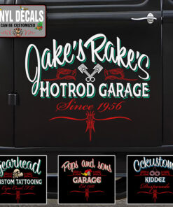 Personalized Pinstriping Hot Rod Company Sign Sticker 12003