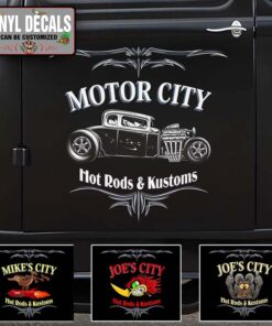 Personalized Pinstriping Hot Rod Garage Sticker 12041