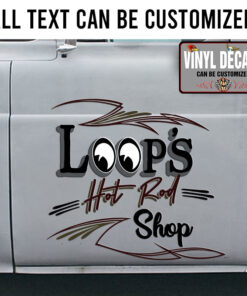 Personalized Pinstriping Hot Rod Shop Vinyl Sticker 10374