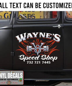 Personalized Pinstriping Hot Rod V8 Sticker 11268