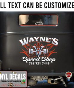 Personalized Pinstriping Hot Rod V8 Sticker 11268