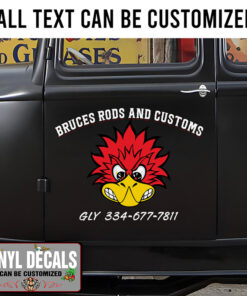 Personalized Pinstriping Mr Horsepower Lettering Sticker 11305