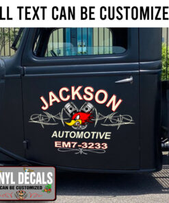 Personalized Pinstriping Mr Horsepower Lettering Vinyl Sticker 10862