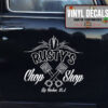 Personalized Pinstriping Piston Chop Shop Vinyl Sticker 10406