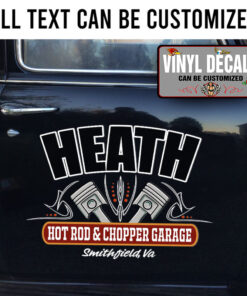 Personalized Pinstriping Piston Lettering Vinyl Sticker 10529