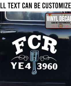 Personalized Pinstriping Piston Lettering Vinyl Sticker 10536