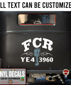 Personalized Pinstriping Piston Lettering Vinyl Sticker 10536