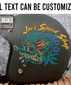 Personalized Pinstriping Rat Fink Motorcycle Helmet Sticker 11805