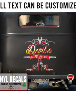 Personalized Pinstriping Rod Shop Lettering Vinyl Sticker 10444