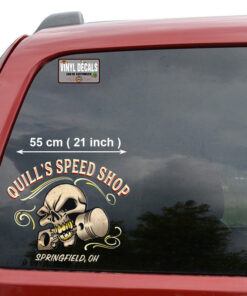 Personalized Pinstriping Skull Hot Rod Lettering Vinyl Sticker 10655