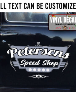 Personalized Pinstriping Speed Shop Lettering Vinyl Sticker 10704