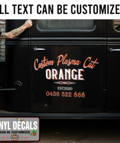 Personalized Pinstriping Vintage Garage Lettering Vinyl Sticker 10811