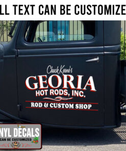 Personalized Pinstriping Vintage Garage Lettering Vinyl Sticker 10812
