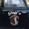 Personalized Pinup Girl Hot Rod Custom Lettering Vinyl Sticker 10574
