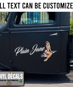Personalized Pinup Girl Lettering Vinyl Sticker 10732