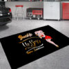 Personalized Speed Shop old school Girl Rug