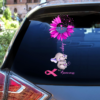 Breast Cancer Awareness Stickers - Pink Ribbon Sunflower Sticker, Supportive Gift for a Loved One, Car Prevention Sticker