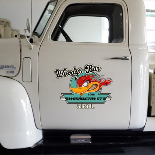 Custom Woodys Bar Mr Horsepower Sticker 1008  (2pcs)