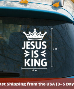 Jesus is King Vinyl Decal - Christian Stickers, Car Stickers & Car Decals - Durable Waterproof Jesus Stickers for Bumper, Window, Wall, Laptop