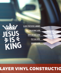 Jesus is King Vinyl Decal - Christian Stickers, Car Stickers & Car Decals - Durable Waterproof Jesus Stickers for Bumper, Window, Wall, Laptop
