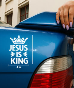 Jesus is King Vinyl Decal - Christian Stickers, Car Stickers & Car Decals - Durable Waterproof Jesus Stickers for Bumper, Window, Wall, Laptop