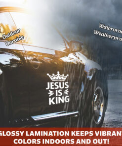 Jesus is King Vinyl Decal - Christian Stickers, Car Stickers & Car Decals - Durable Waterproof Jesus Stickers for Bumper, Window, Wall, Laptop