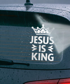 Jesus is King Vinyl Decal - Christian Stickers, Car Stickers & Car Decals - Durable Waterproof Jesus Stickers for Bumper, Window, Wall, Laptop