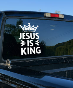 Jesus is King Vinyl Decal - Christian Stickers, Car Stickers & Car Decals - Durable Waterproof Jesus Stickers for Bumper, Window, Wall, Laptop