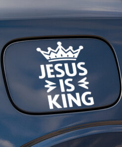 Jesus is King Vinyl Decal - Christian Stickers, Car Stickers & Car Decals - Durable Waterproof Jesus Stickers for Bumper, Window, Wall, Laptop