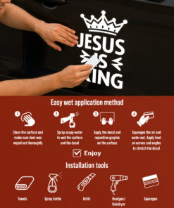 Jesus is King Vinyl Decal - Christian Stickers, Car Stickers & Car Decals - Durable Waterproof Jesus Stickers for Bumper, Window, Wall, Laptop