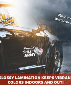 Proud US Army Mom Car Decal - Durable Waterproof Military Vinyl Sticker - Army Mom Car Decal, Army Stickers for Cars & Proud Army Mom Decal for Truck, Window, Laptop, Tumbler