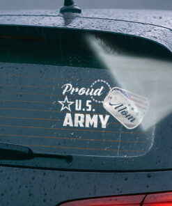 Proud US Army Mom Car Decal - Durable Waterproof Military Vinyl Sticker - Army Mom Car Decal, Army Stickers for Cars & Proud Army Mom Decal for Truck, Window, Laptop, Tumbler