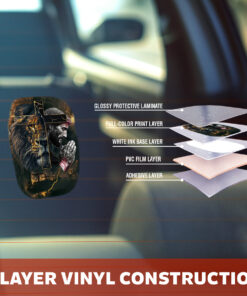 Jesus Cross and Lion of Judah Vinyl Decal - Christian Car Decals, Truck Stickers & Religious Faith Car Stickers - Durable Weatherproof Prayer