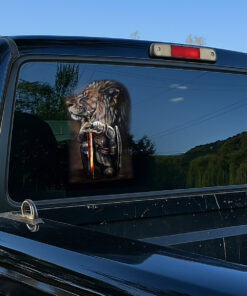 Jesus Car Window Sticker - Lion of Judah Fighter Warrior Design, Jesus Stickers, Christian Stickers & Car Decals - Religious Gift for Believers