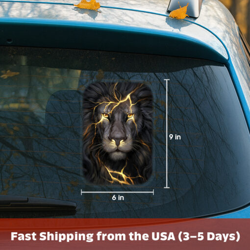 Jesus Lion Car Window Sticker - 3D Vinyl Jesus Stickers, Christian Stickers & Car Decals - Waterproof Religious Gift for Lion Lovers