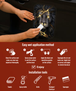 Jesus Lion Car Window Sticker - 3D Vinyl Jesus Stickers, Christian Stickers & Car Decals - Waterproof Religious Gift for Lion Lovers