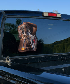 Warrior Lion of Judah Vinyl Decal - Jesus Stickers, Christian Stickers & Car Decals - Weatherproof Car Window Sticker for Cars, Trucks, Vans, Laptop