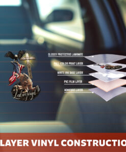 Veteran American Flag Car Window Decal - Eagle and Jesus Cross Design, Christian Stickers, Jesus Stickers & Car Decals for Veterans