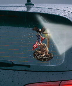 Veteran American Flag Car Window Decal - Eagle and Jesus Cross Design, Christian Stickers, Jesus Stickers & Car Decals for Veterans