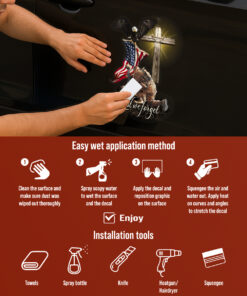 Veteran American Flag Car Window Decal - Eagle and Jesus Cross Design, Christian Stickers, Jesus Stickers & Car Decals for Veterans