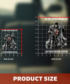 Knight Templar Christian Sticker - He Who Kneels Before God Stands Before Anyone - Christian Stickers, Jesus Stickers & Car Decals for Door, Window, Laptop