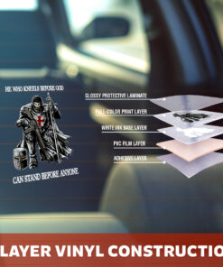 Knight Templar Christian Sticker - He Who Kneels Before God Stands Before Anyone - Christian Stickers, Jesus Stickers & Car Decals for Door, Window, Laptop