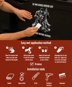 Knight Templar Christian Sticker - He Who Kneels Before God Stands Before Anyone - Christian Stickers, Jesus Stickers & Car Decals for Door, Window, Laptop