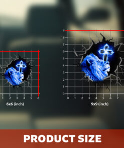 Jesus Lion Car Decal - 3D Broken Glass Effect Faith Over Fear Window Decal - Christian Tags for Vehicles, Calcomanías para Trocas & Estiquer para Carro de Dios