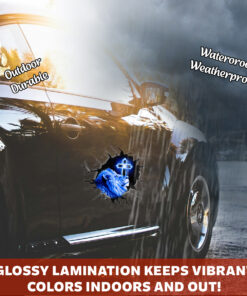 Jesus Lion Car Decal - 3D Broken Glass Effect Faith Over Fear Window Decal - Christian Tags for Vehicles, Calcomanías para Trocas & Estiquer para Carro de Dios