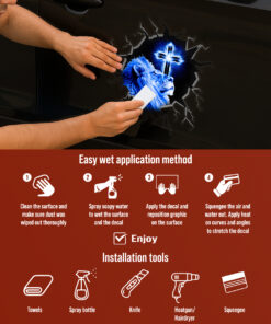 Jesus Lion Car Decal - 3D Broken Glass Effect Faith Over Fear Window Decal - Christian Tags for Vehicles, Calcomanías para Trocas & Estiquer para Carro de Dios