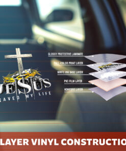 Jesus Saved My Life Decal - Jesus Stickers, Christian Stickers & Car Decals - Faith Cross Vinyl for Car, Truck, Motorcycle, Window, Bumper, Wall Decor