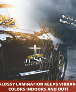 Jesus Saved My Life Decal - Jesus Stickers, Christian Stickers & Car Decals - Faith Cross Vinyl for Car, Truck, Motorcycle, Window, Bumper, Wall Decor