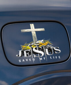 Jesus Saved My Life Decal - Jesus Stickers, Christian Stickers & Car Decals - Faith Cross Vinyl for Car, Truck, Motorcycle, Window, Bumper, Wall Decor