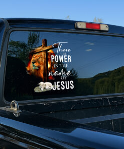 Jesus Power Cross & Lamb Decal - Lion of Judah Jesus Stickers, Christian Stickers & Car Decals - Transparent Vinyl for Faith Display